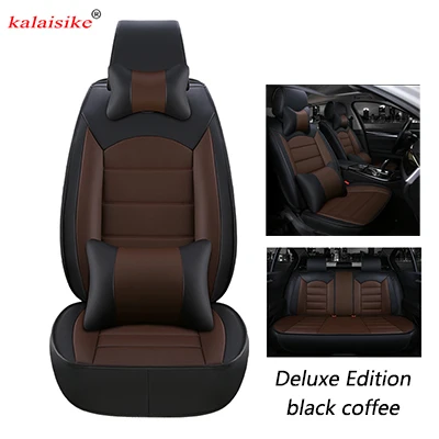 black coffee DE Kalaisike кожа универсальные чехлы для сидений автомобиля Citroen все модели c4 c5 c3 C6 Elysee Xsara C-Quatre Picasso Авто Стайлинг - Название цвета: black coffee DE