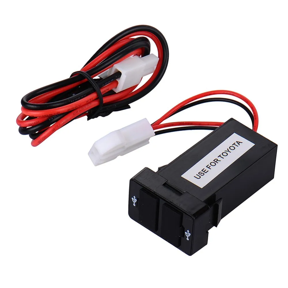 Для Toyota Dual USB Автомобильное зарядное устройство 5 В 1.2A 2.1A Быстрая Зарядка адаптер 2 гнезда Corolla Camry RAV4 Yaris 12 В Авто телефон USB зарядное устройство