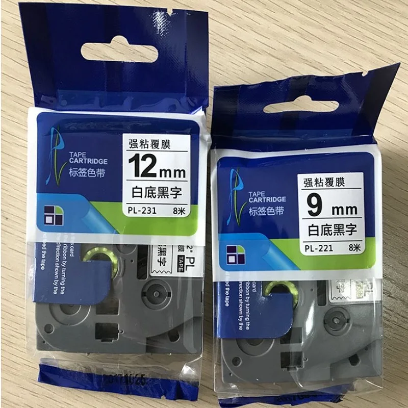 

Compatible Printer Ribbon Tape TZ-231 Black on White Label Ribbons for Brother TZ Tape 9mm*8m,12mm*8m