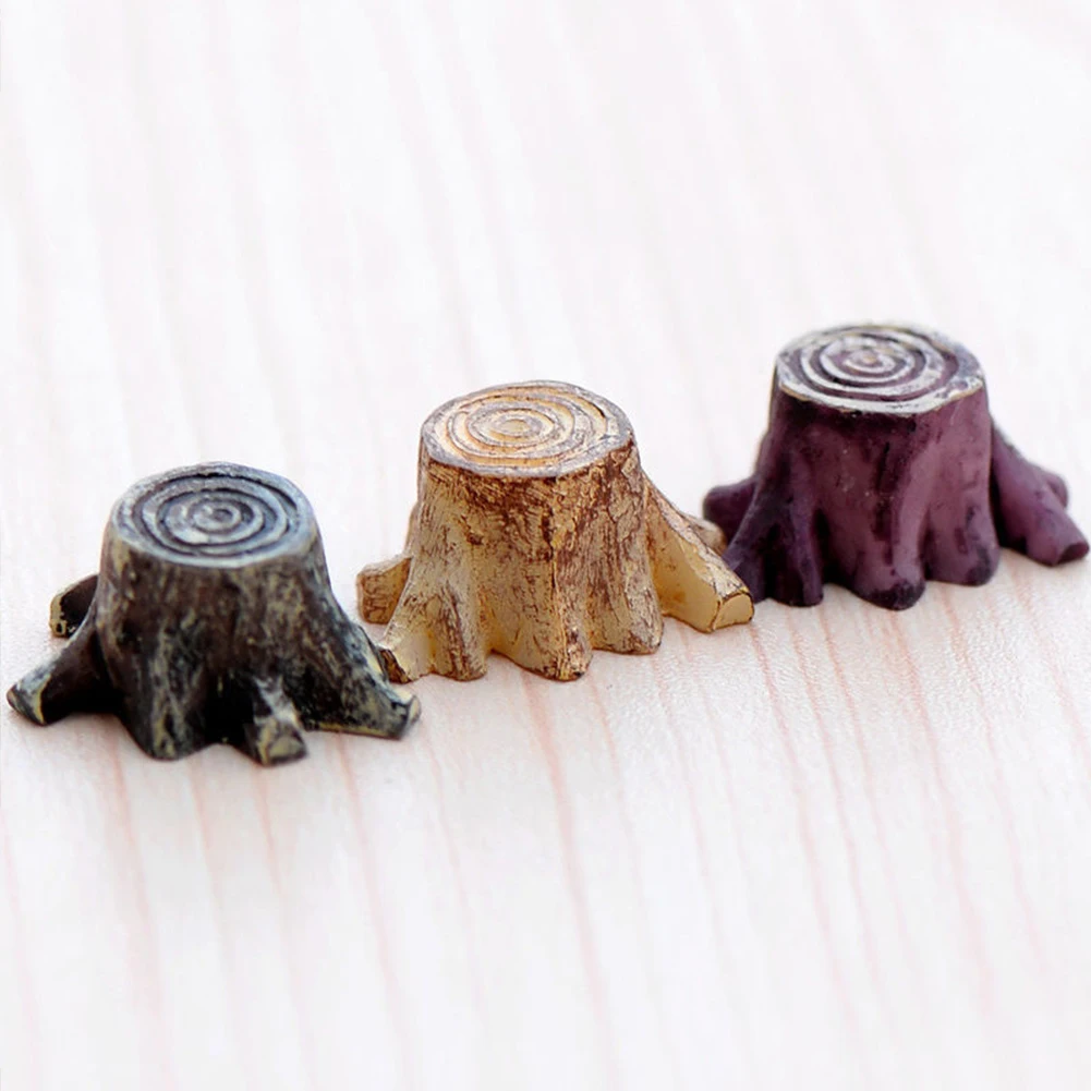 Мини ремесло дерево пень садовое украшение миниатюрное сказочное Украшение