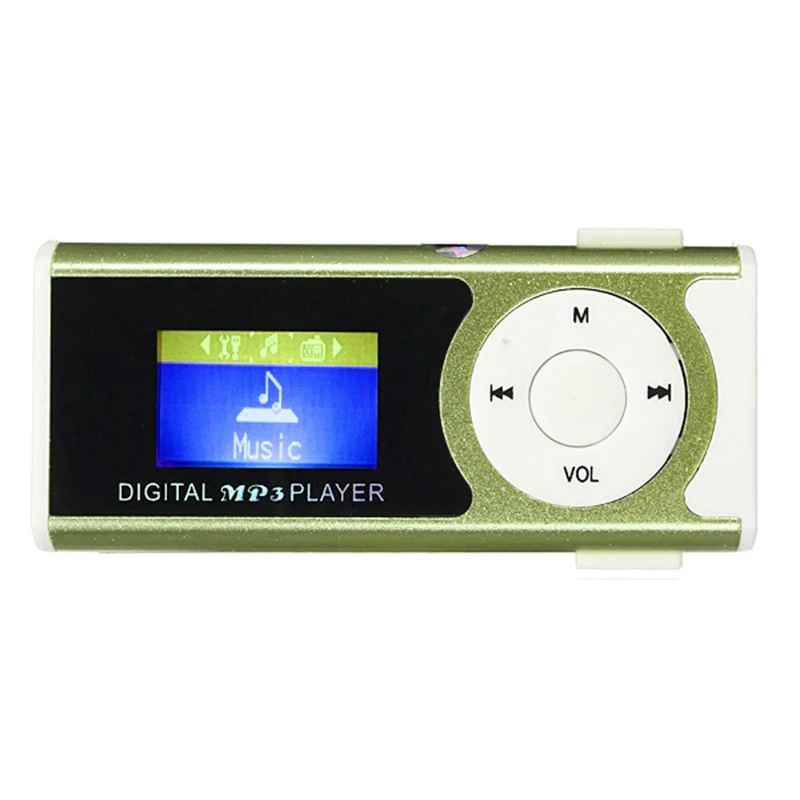 AAAE Top Mini USB Clip LCD MP3 Music Player With LED Light Support 16GB Micro SD TF Card(Blue/Rose red/Silver/Black/Green) | Электроника