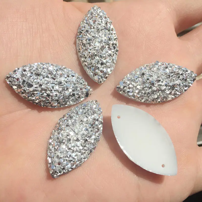 20 шт. серебристые Стразы лошадиный глаз для самостоятельного изготовления