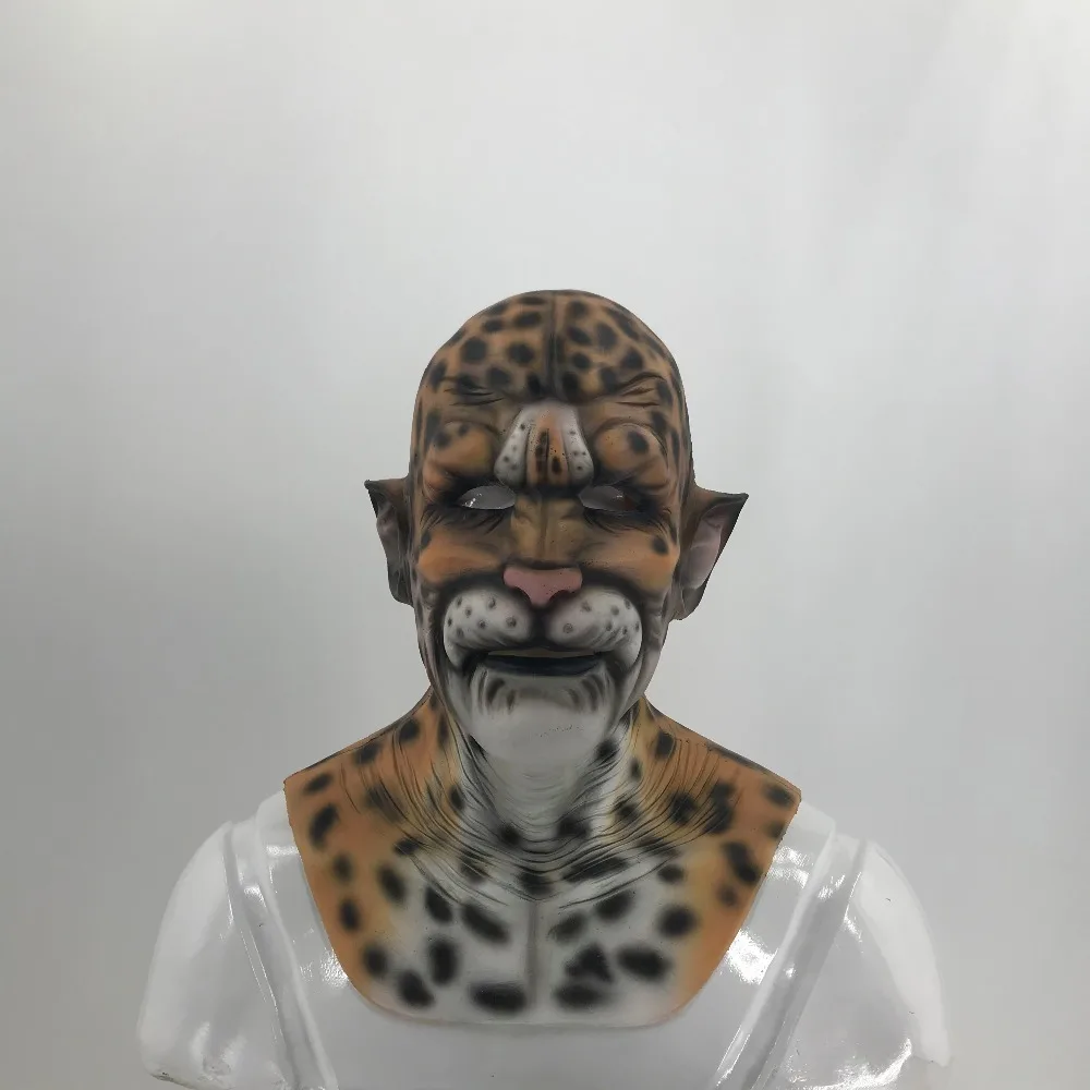 Нарядное платье костюм силиконовый Леопардовый человек полный головы Маска для