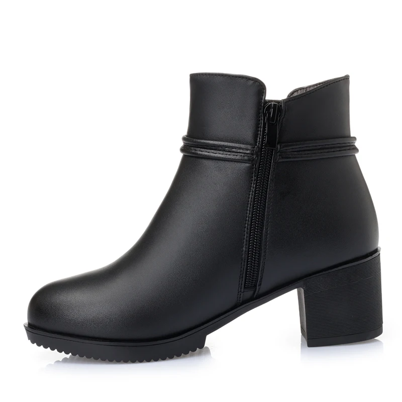 YD EVER женские ботинки из 100% натуральной кожи зимние теплые с натуральным мехом