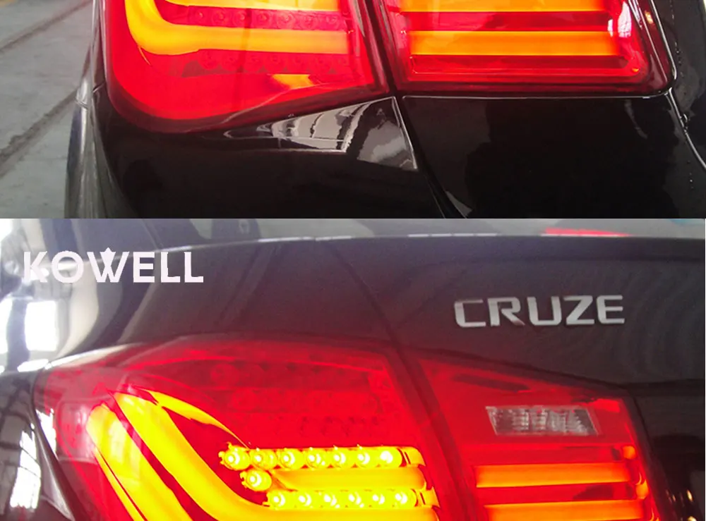KOWELL автомобильный Стайлинг для Chevrolet Cruze 2009-2013 задние фонари светодиодный задний фонарь задний багажник крышка лампы drl+ сигнал+ тормоз+ обратный