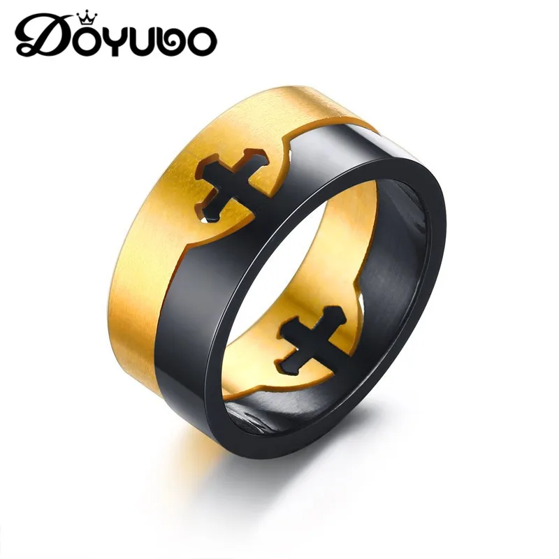 Кольца DOYUBO DA007 мужские из нержавеющей стали кольца в стиле панк с перекрестным