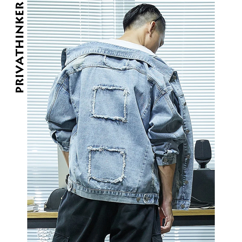 Privathinker 2018 мужские джинсовые куртки уличные и пальто осенние хип-хоп ретро