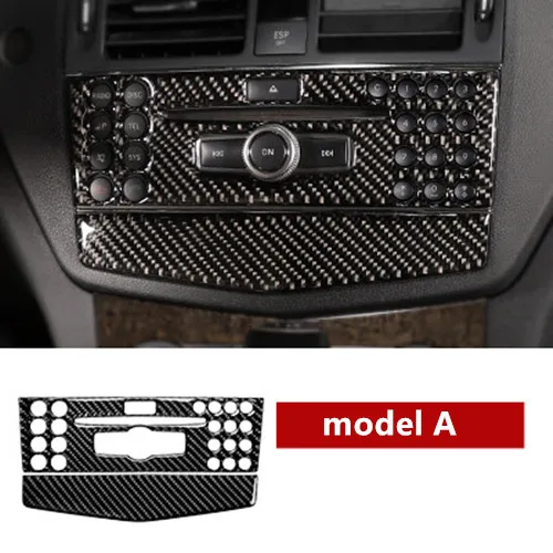 model A Центральная консоль кондиционер CD панель Крышка отделка 2 шт. для Mercedes Benz C class W204 C200 C260 C300 C180 2007-10 углеродного волокна - Название цвета: model A