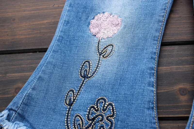 G02237 Летние 2017 Новых Младенцев Девушки Шорты Вышивка Denim Кисточкой Дети Мода