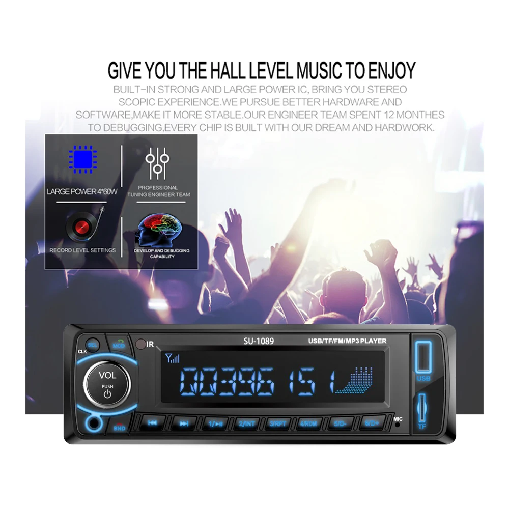 Podofo 4 ''автомобильный Радио стерео плеер Bluetooth AUX-IN MP3 FM/USB/1 Din/пульт дистанционного управления 12 в автомобильный аудио плеер с пультом дистанционного управления