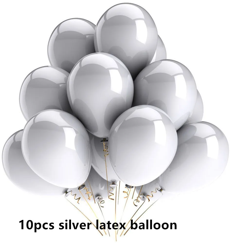 10pcs silver latex 16 дюймов розовое золото серебро Oh Детские воздушные шары с буквой баннер для крещение новорожденного пол раскрыть вечерние украшения - Цвет: 10pcs silver latex