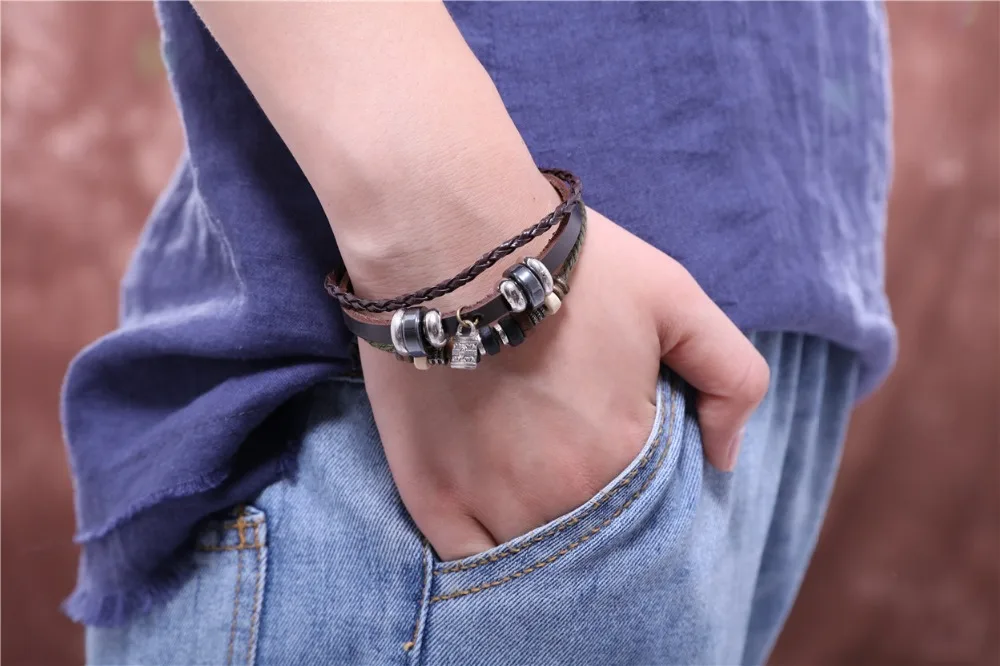 Кожаные браслеты для женщин и мужчин модель 2022 года мужской браслет с подвеской