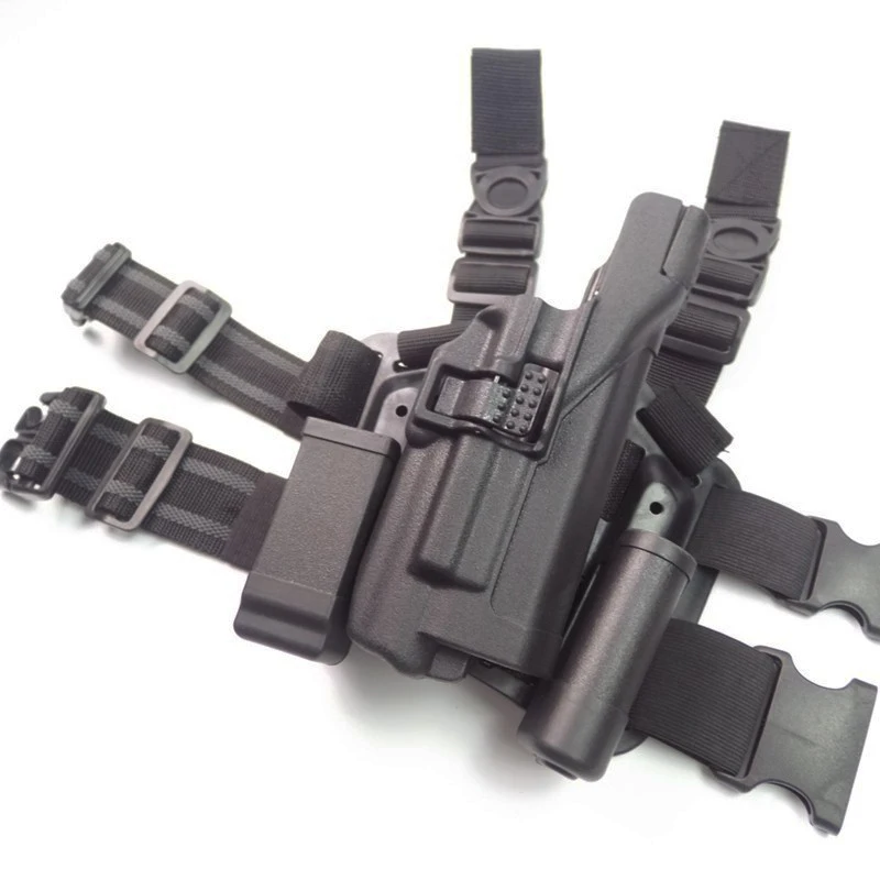 Тактический светильник с подшипником Glock пистолет ножная Кобура Правая Рука Охота стрельба пистолет чехол для переноски Подходит Glock 17 19 22 23 31 32