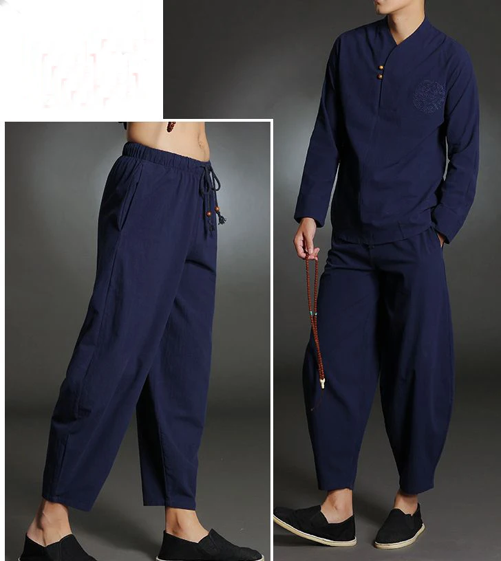 Мужской костюм для йоги из 100% хлопка медитации весны и лета|kung fu|martial arts uniformkung fu suit