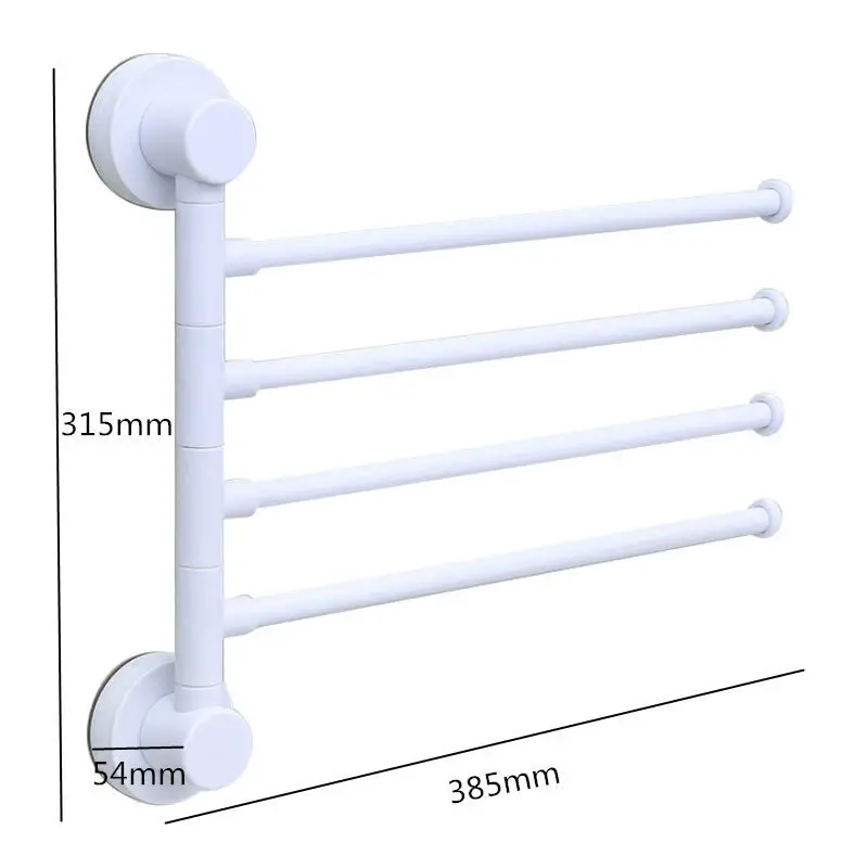 Towel Racks Bathroom Wall Mouned Folding Movable Bath Bar ABS 4 Layers Rack Nail-Free Sucke Toilet Rotate | Обустройство дома