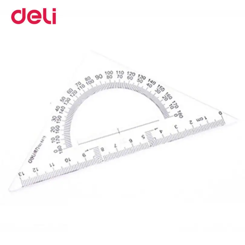 Пластиковая треугольная линейка Deli набор канцелярских принадлежностей в стиле