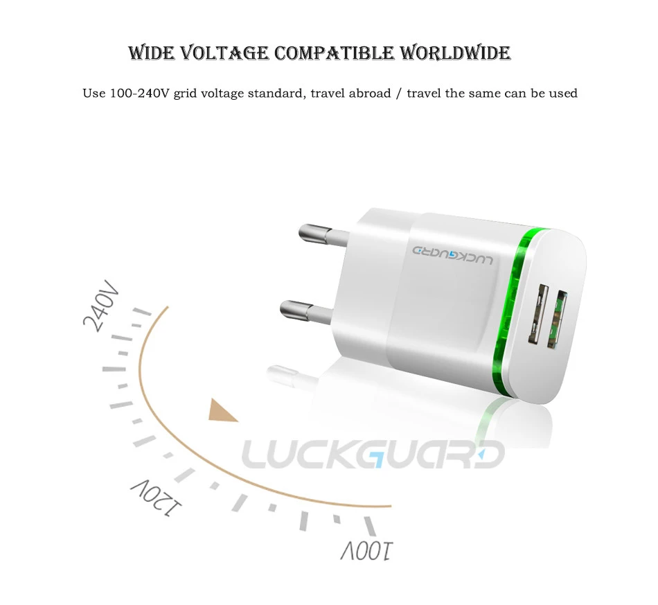 Светодиодный светильник Micro USB зарядное устройство Eu 5V 2A 2 порта адаптер питания для быстрой зарядки для iPhone 6 7 8 Plus XS MAX Smasung S10 huawei P30 Pro