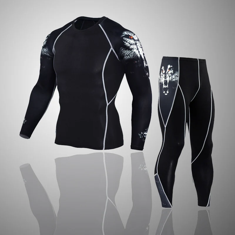 Новый мужской теплый спортивный костюм с длинным рукавом костюмы rashguard полная