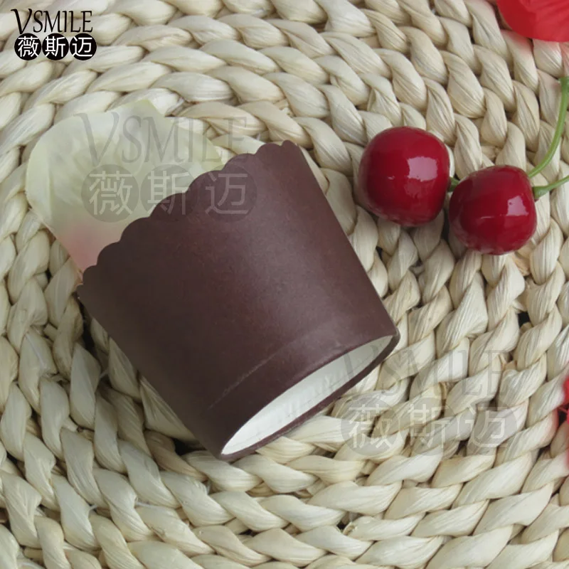 100 шт. чистый цвет темно-коричневые чашки для кексов свадьбы дня рождения