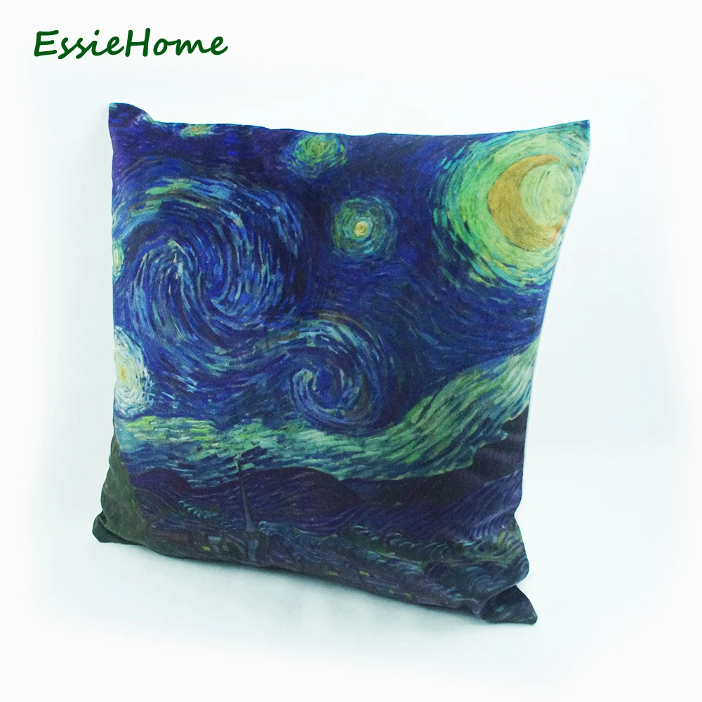 Essie Home Van Gogh's Paiting цифровая печать Звездная ночь высокого класса бархатная наволочка для мягкой подушки наволочка