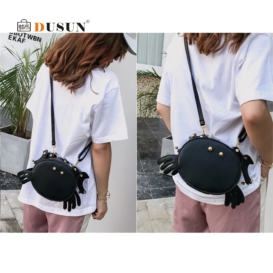 Cartoon Cute Crab Women's Shoulder Crossbody Bag Creative 3D Bags Women Handbags High Quality PU Leather Female Shopping | Багаж и