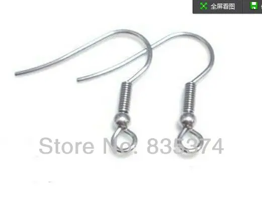1000 шт./лот хирургический ушной крючок из нержавеющей стали 316L с жемчугом и
