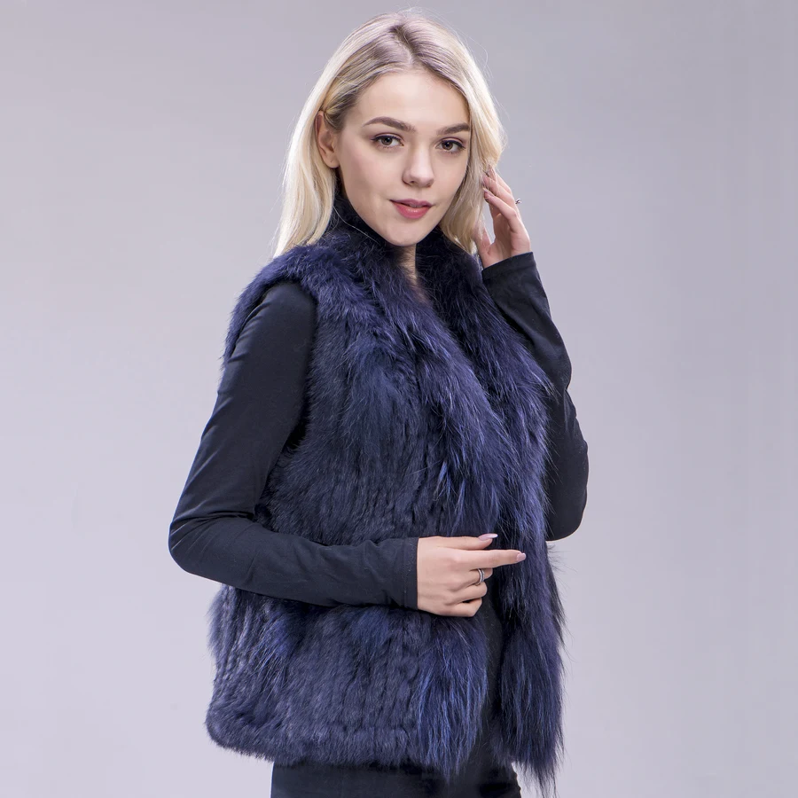 ZDFURS * Бесплатная доставка женский жилет из натурального кроличьего меха с