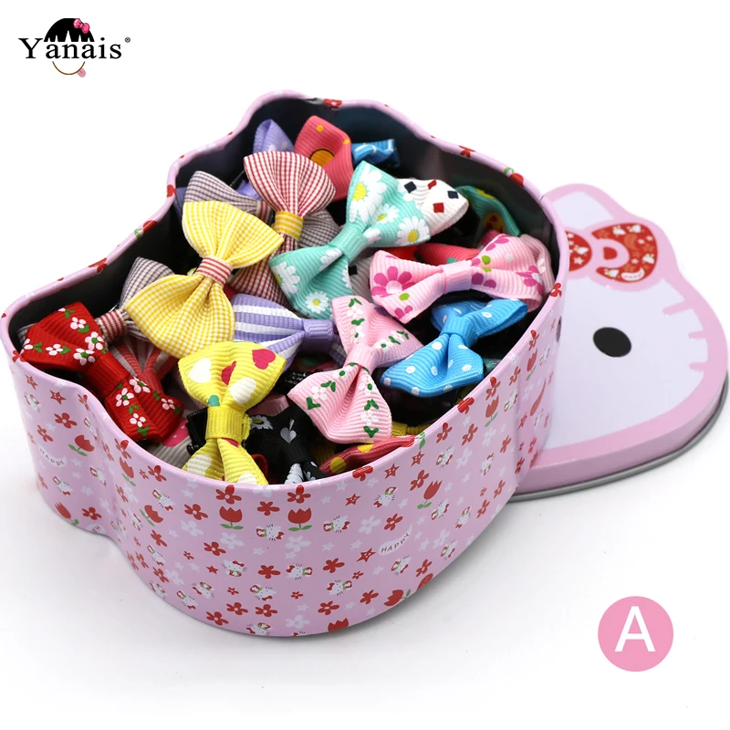 50 шт. в коробке hello kitty бант заколки шпильки аксессуары для девочек лента бант для волос рождественские украшения закол