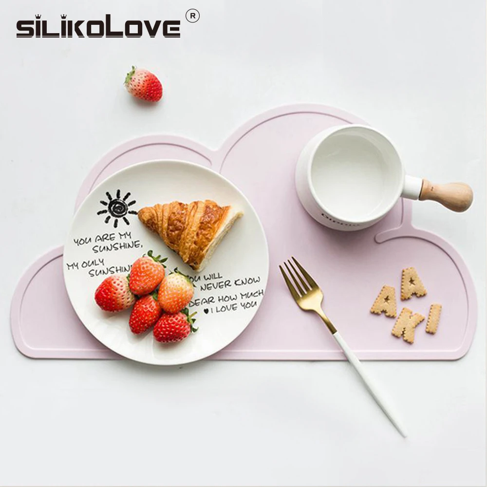 SILIKOLOVE милый силиконовый коврик FDA детский в форме облака для стола без BPA