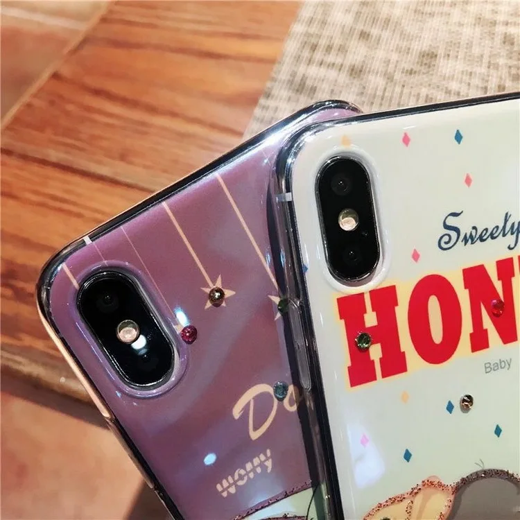 Роскошный блестящий чехол для телефона с мультяшной анимацией Dumbo iPhone X XS XR Xsmax 7 Puls
