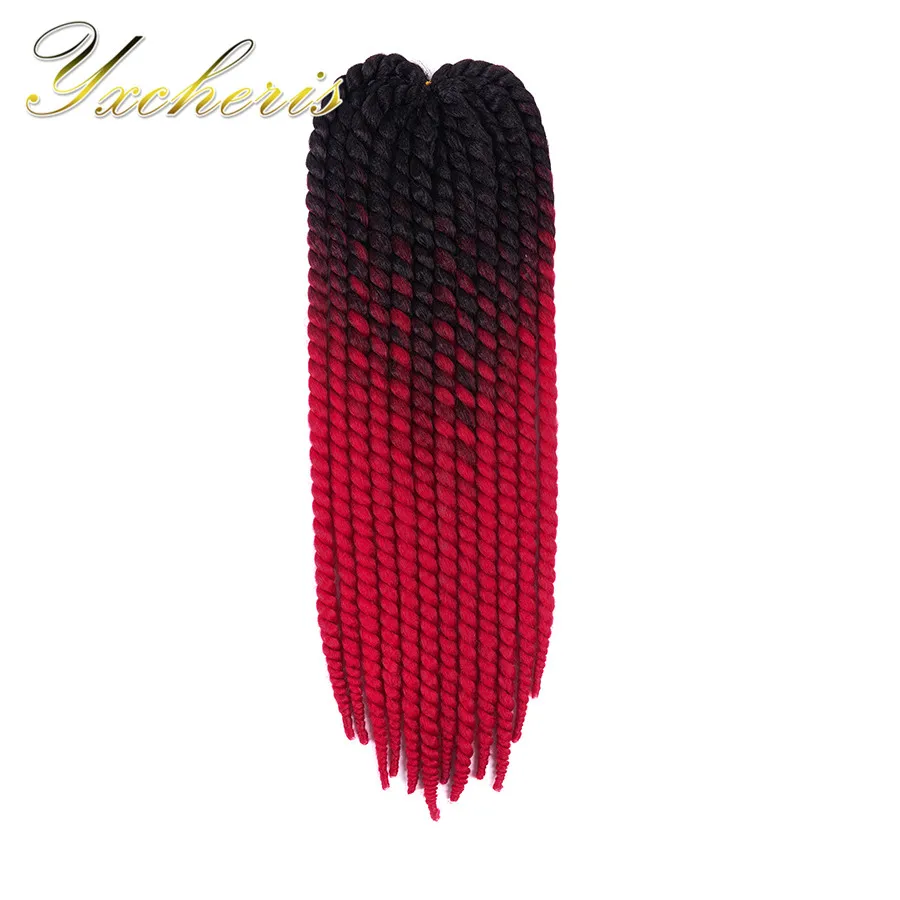YXCHERISHAIR HAVANA mambo твист вязание крючком плетение волос 1 шт./упак. 2" 120 г эффектом деграде(переход от темного к черного, серого и синего цвета синтетический Высокая Температура волокна
