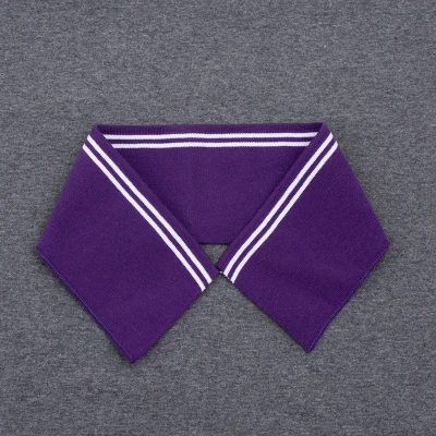 purple 2 2 шт. 43*8 см Тонкая ребристая трикотажная ткань в полоску, хлопок, эластичная ткань для самостоятельной отделки воротника футболки, бейсбольная одежда, 23 Цвета - Цвет: purple 2