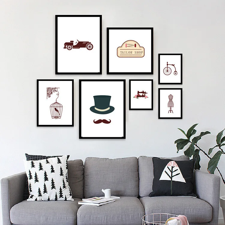 Креативные черно белые современные минималистичные настенные росписи для