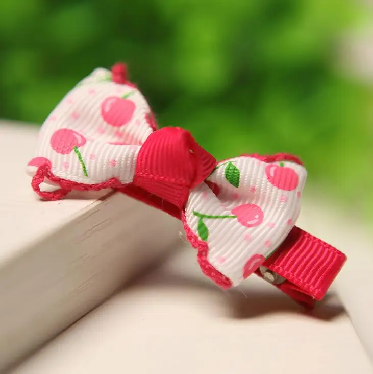 

300pcs/lot Pink Cherry Hair Ribbon Bows for Kids View hair ribbon bows for kids