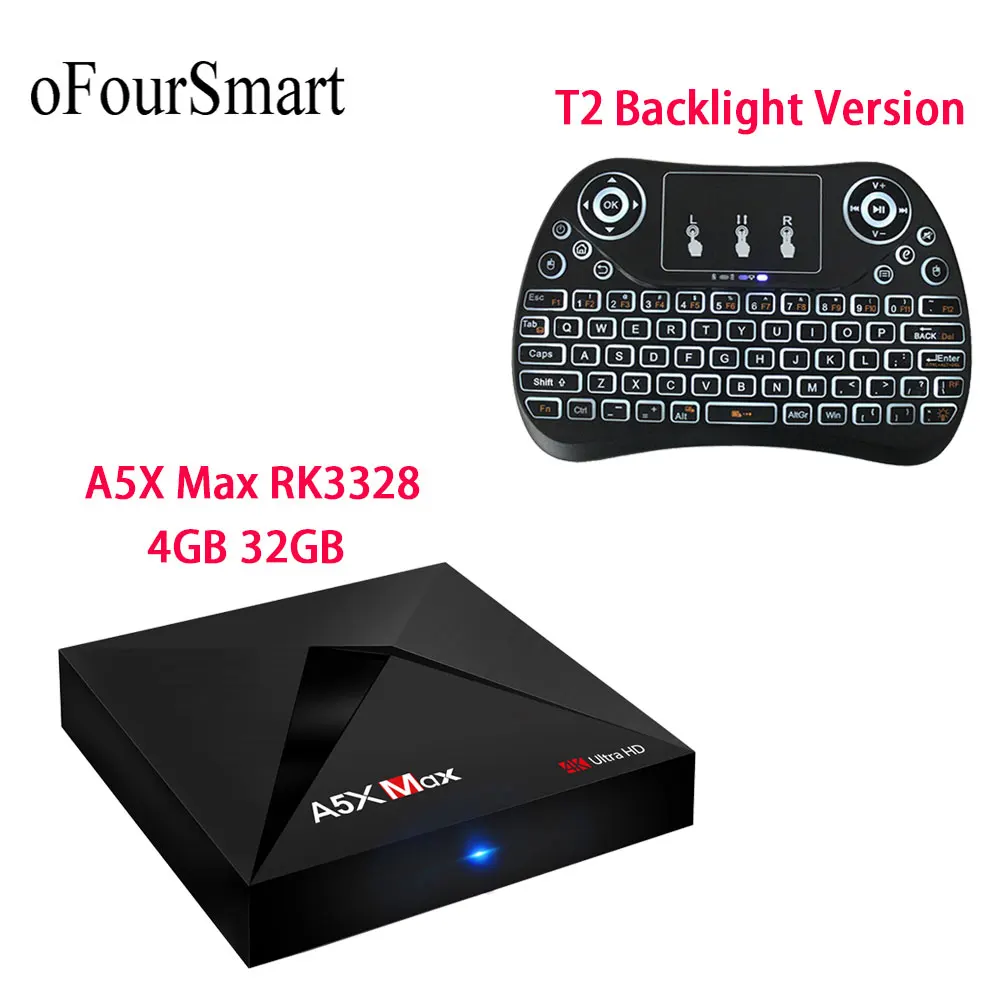 Android 7 1 ТВ бокс A5X Max RK3328 Четырехъядерный 4 ГБ 32 BT 4k STB 2 4G WIFI HD H.265 смарт с T2 L