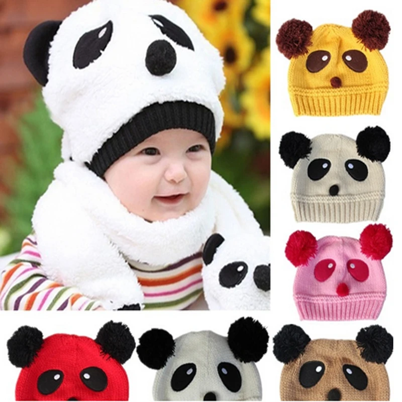 

Lovely Animal Warm Toddlers Baby Kids Cartoon Panda Ball Knited Crochet Beanie Cap Winter Hat 1-4 Years Old