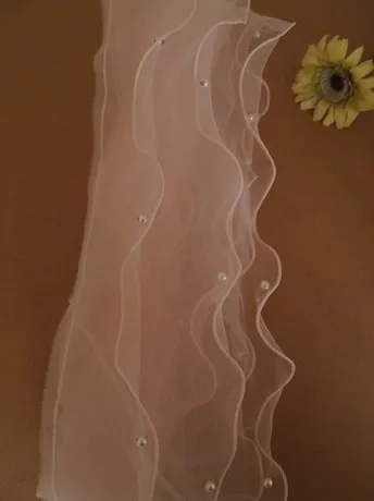 Кружевная отделка из органзы 3 слоя 12 см 6 ярдов/партия юбка с жемчужинами