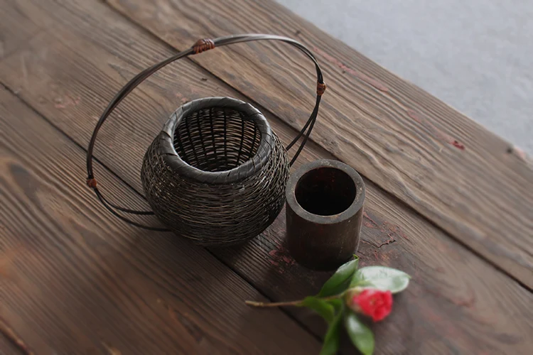 Ваза-корзина для цветов в японском стиле из бамбука | Дом и сад