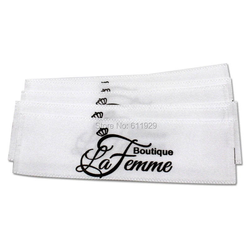 Бесплатная доставка атласная этикетка с принтом разрезом отдельно/основной