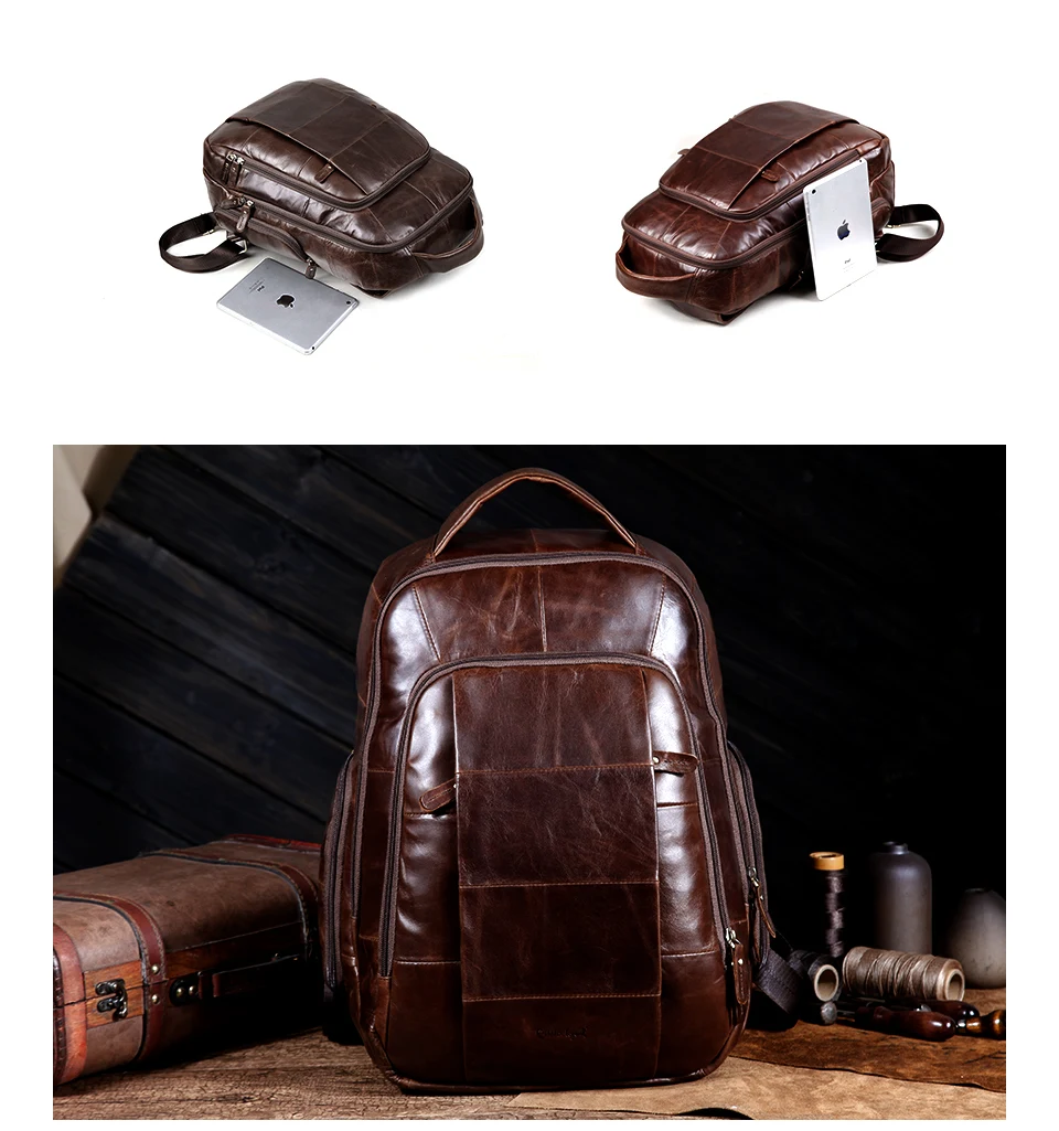 Cobbler Legend бренд Ретро стиль back pack очаровательная натуральная кожа Подростковая мужская сумка для ноутбука рюкзаки для мужчин