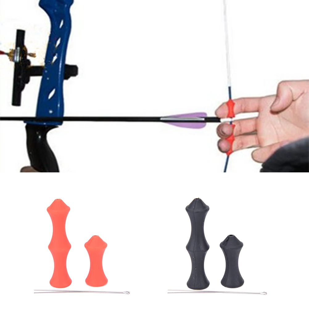1 Set Hunting Archery Target Recurve Bowstring Finger Guard Saver Soft Silicon Bow String Protector Gear Quick Shot | Спорт и