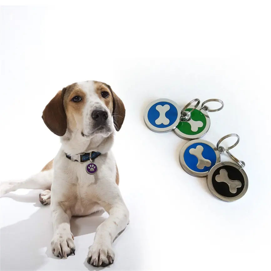 Anti-Lost Pet Dog Cat Name Address Label Tag ID Tags Identity Card 2.5*2.5cm Random Dropshipping &amp109 |