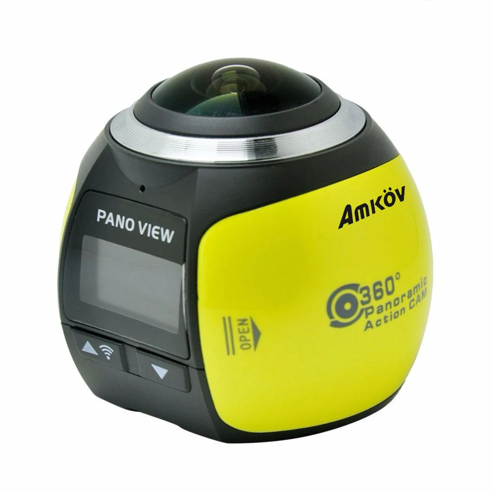Amkov 4K 360 панорамная камера Ultra HD Wifi 2448*2448 Экшн-камера водонепроницаемая Спортивная камера для вождения VR
