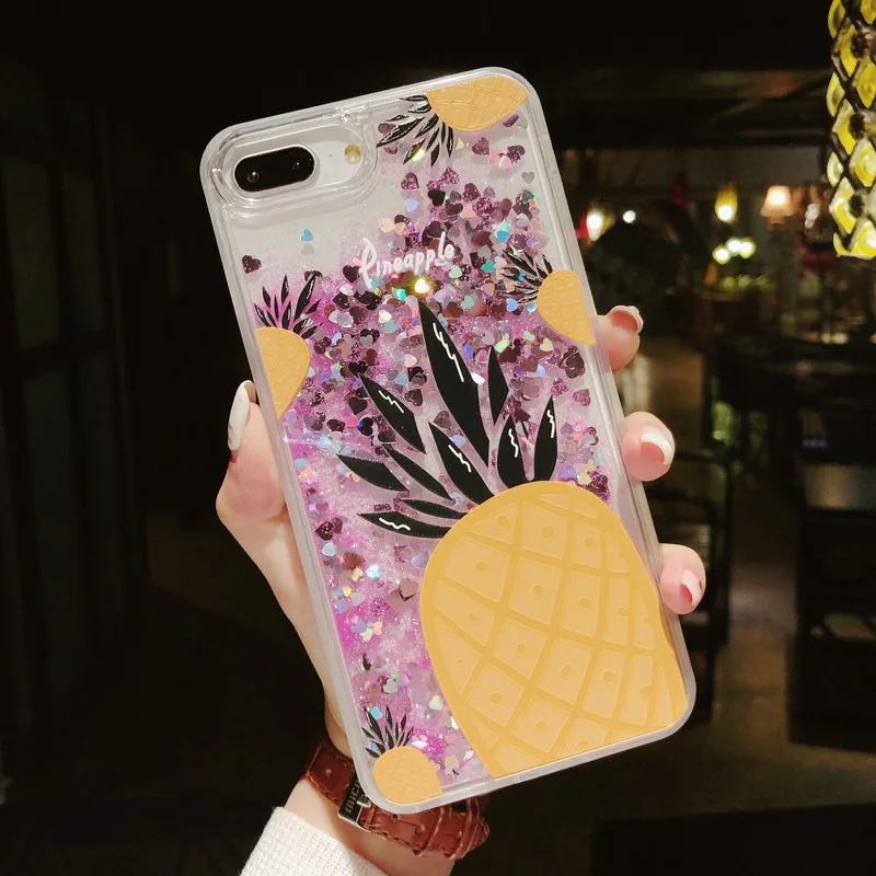 Роскошный блестящий чехол для телефона с изображением ананаса iPhone 5 5S SE 6 6S 7 8 Plus