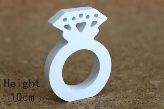 Diamond ring 10 см цифровой номер имя ребенка для дома свадебное украшение из искусственного дерева деревянные буквы бабочка Корона кольцо с алмазом в форме сердца - Цвет: Diamond ring