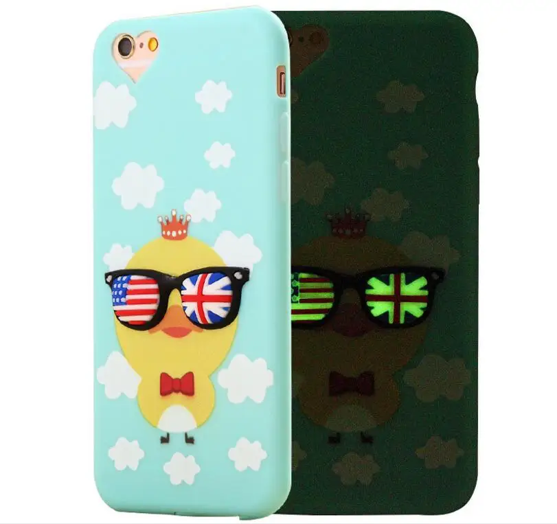 Clearance Noctilucent Phone Case For Iphone 7 8 6 6s Plus 5 5S SE Soft 3D Cover Lovely Cartoon Cases Shell Couqe |
