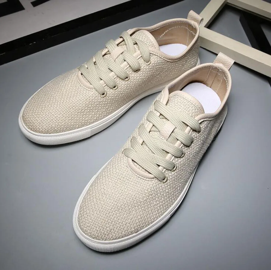 Summer Concise and Comfortable Men's Shoes Canvas Low-cut Breathable Casual Versatile Linen Tide Solid Colors | Обувь