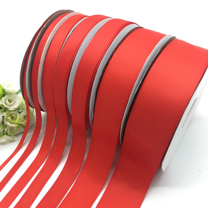 Однотонные ленты для волос 5 ярдов красные 6 мм 10 15 20 25 38 50 наращивания банты