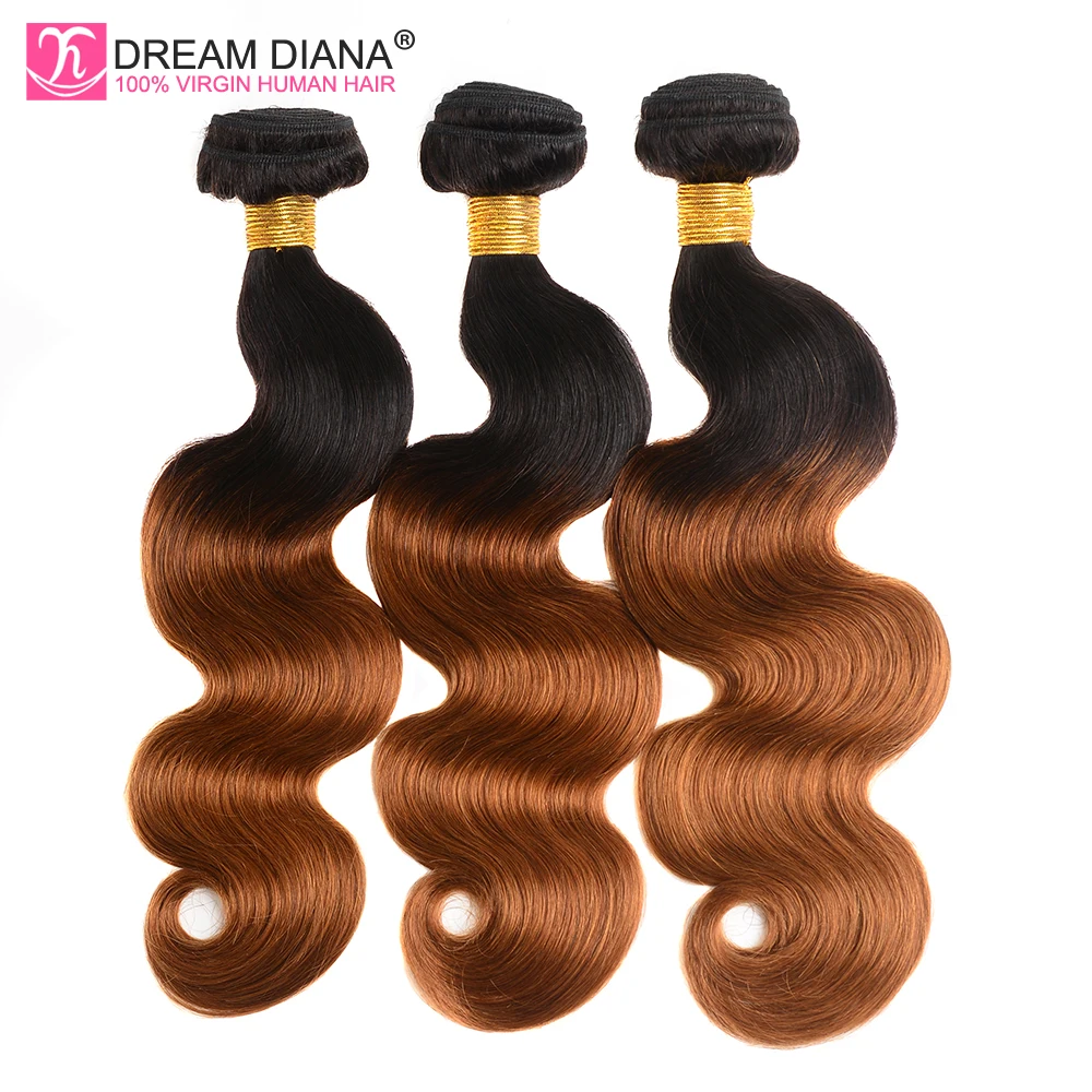 DreamDiana эффектом деграде (переход от темного к BodyWave два тона 1B 30 человеческие