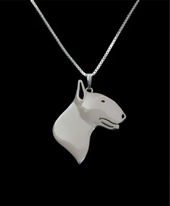Fashion Hollow Pet Pendant Bull Terrier Side Face Necklace Christmas gift for women best friends |